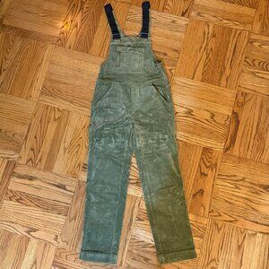Stoic corduroy wide leg stretch overalls, size XS, like new, olive green